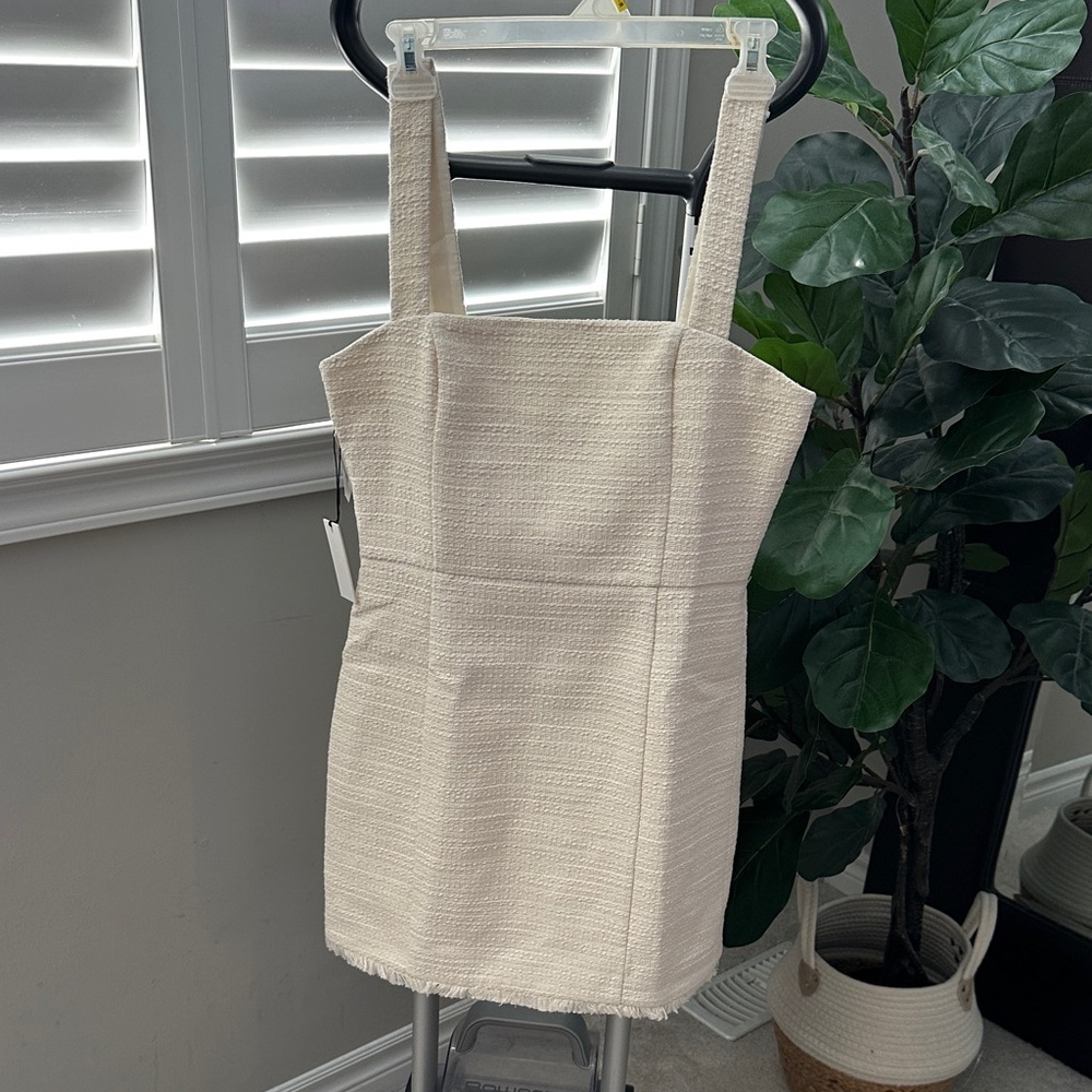 NWT: Babaton Cream Tweed Dress